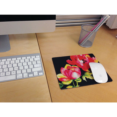 OTM Floral Prints Black Mouse Pad, Brilliant Bloom