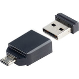 Verbatim 16GB Nano USB Flash Drive with USB OTG Micro Adapter - Black