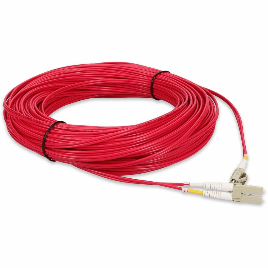 AddOn 15m LC (Male) to LC (Male) Red OM3 Duplex Plenum-Rated Fiber Patch Cable