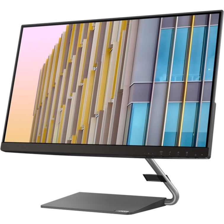 Lenovo Q24h-10 24" Class WQHD LCD Monitor - 16:9 - Gray