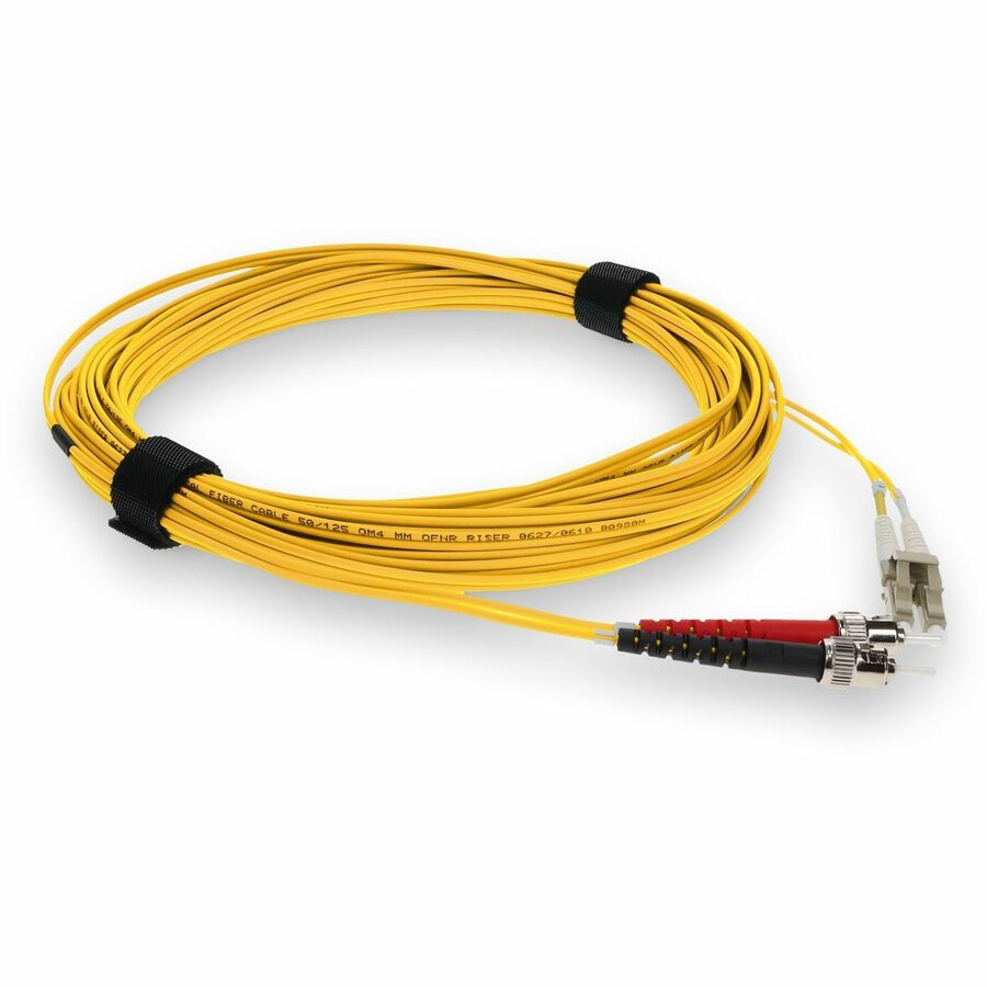 AddOn 1m LC (Male) to ST (Male) Yellow OM4 Duplex Fiber OFNR (Riser-Rated) Patch Cable