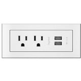 Legrand Furniture Power 2-Outlet with USB-A Unit- White