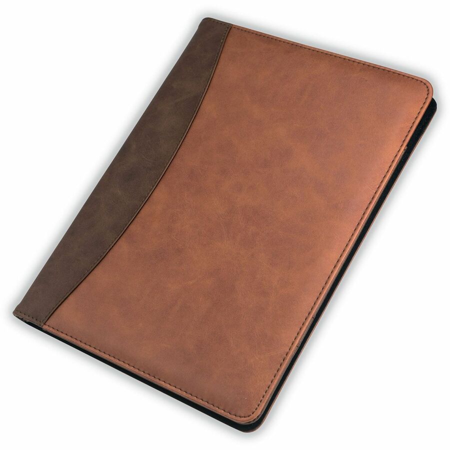 Samsill Two-Tone Padfolio, Resume Portfolio, Business Portfolio, with 8.5 x 11" Writing Pad, Brown and Dark Brown (71656)