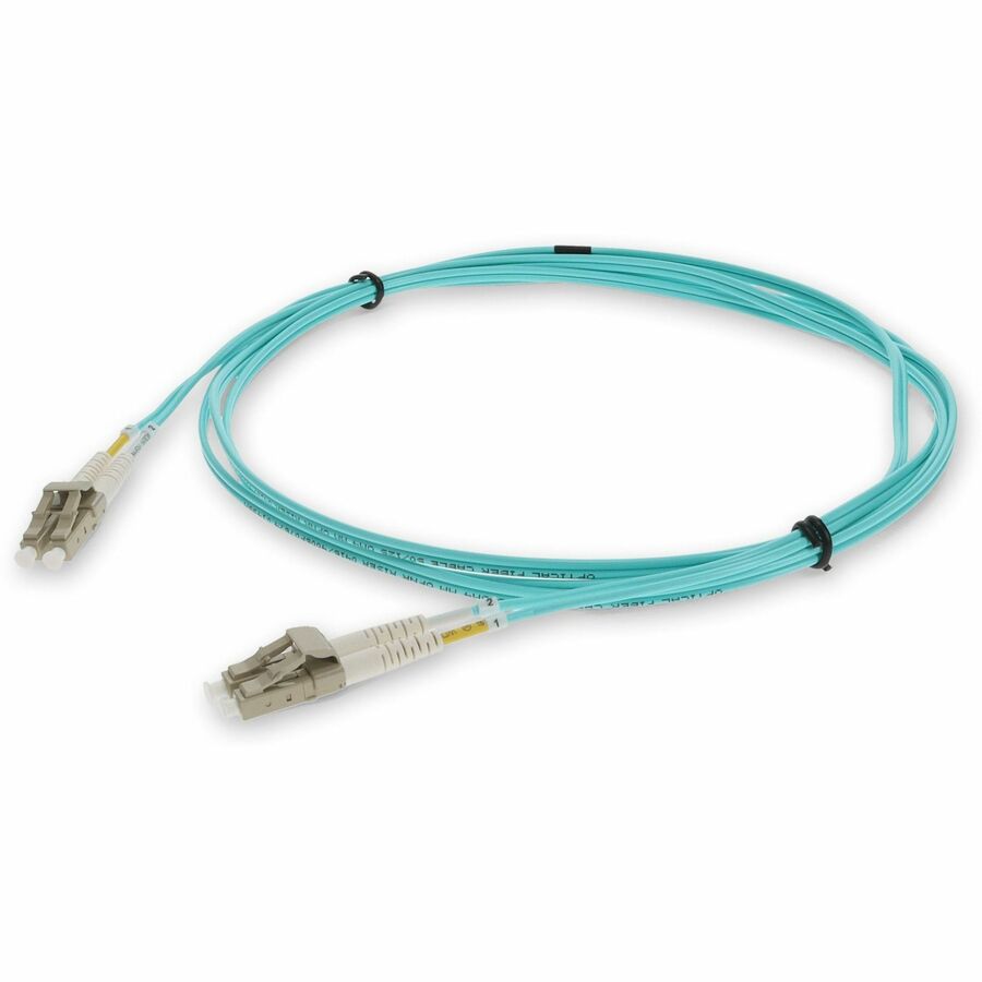 AddOn 15m LC (Male) to LC (Male) Aqua OM4 Duplex Fiber TAA Compliant OFNR (Riser-Rated) Patch Cable