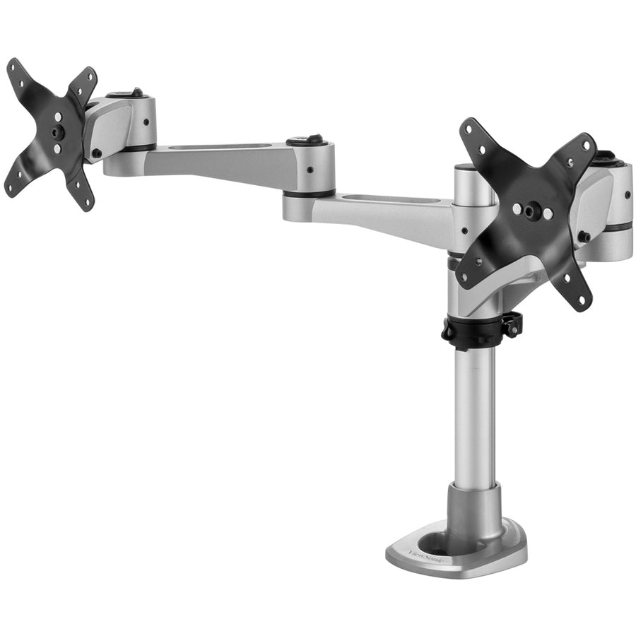 ViewSonic LCD-DMA-001 Monitor Desk Mounting Arm for 2 Monitors up to 24 Inches Each, VESA Compatible, Full Ergonomic Adjustability, 2-in-1 Mounting Base, and Built-In Cable Management