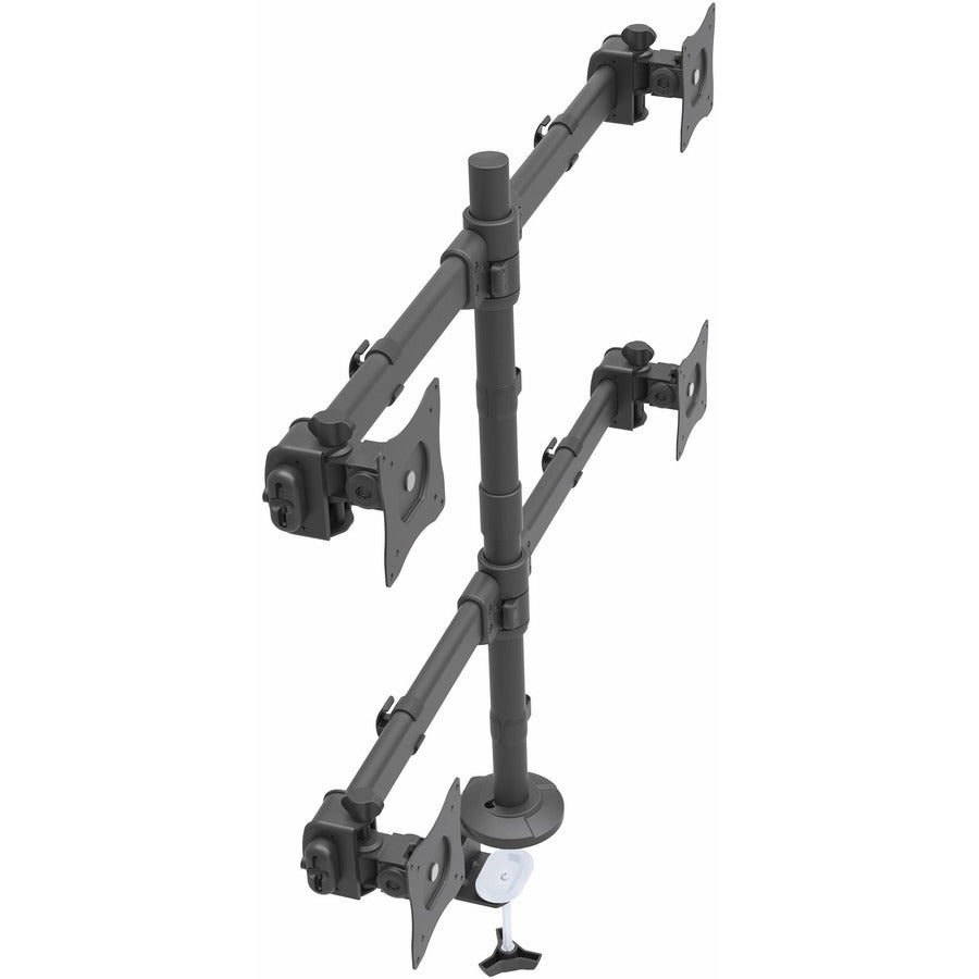 StarTech.com Desk Mount Quad Monitor Arm, 4 VESA Displays up to 27" (17.6lb/8kg), Ergonomic Height Adjustable Articulating Pole Mount