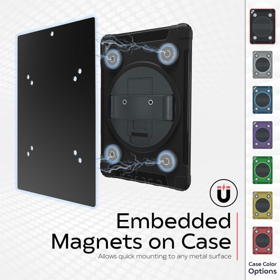 CTA Digital: Magnetic Splash-Proof Case with Metal Mounting Plates for iPad 7th & 8th Gen 10.2?, iPad Air 3 & iPad Pro 10.5?, Red