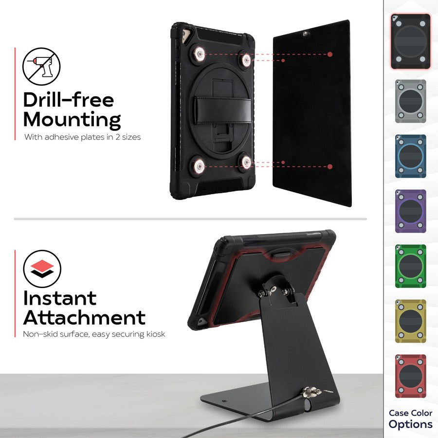 CTA Digital: Magnetic Splash-Proof Case with Metal Mounting Plates for iPad 7th & 8th Gen 10.2?, iPad Air 3 & iPad Pro 10.5?, Red