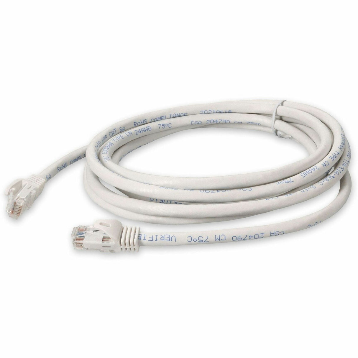 AddOn 2ft RJ-45 (Male) to RJ-45 (Male) Straight White Cat6A UTP PVC Copper Patch Cable