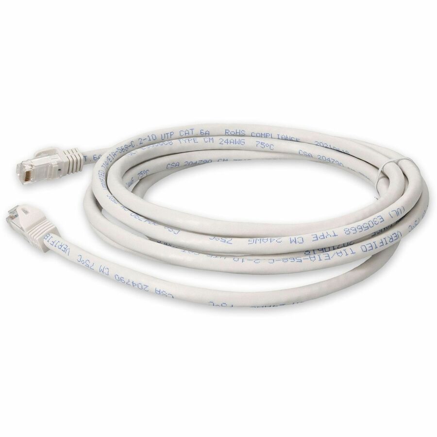 AddOn 2ft RJ-45 (Male) to RJ-45 (Male) Straight White Cat6A UTP PVC Copper Patch Cable