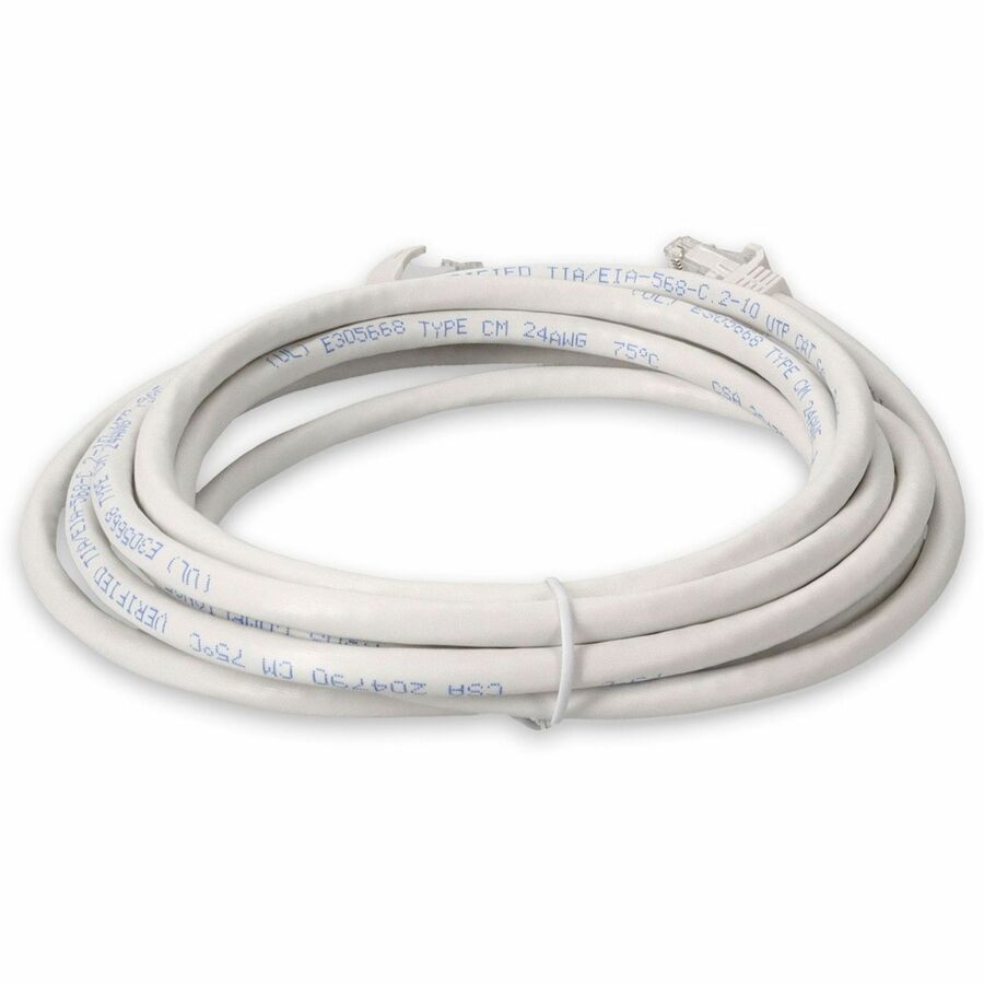 AddOn 2ft RJ-45 (Male) to RJ-45 (Male) Straight White Cat6A UTP PVC Copper Patch Cable