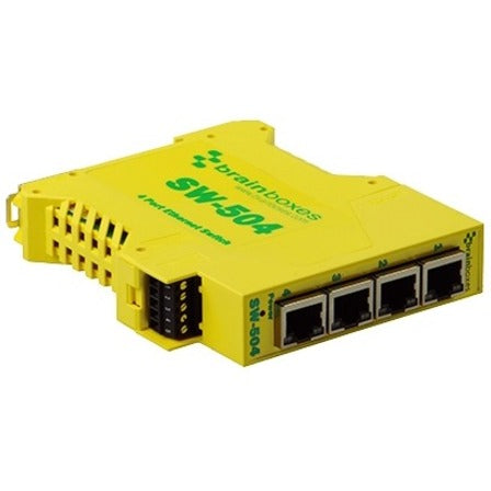 Brainboxes Industrial Ethernet 4 Port Switch DIN Rail Mountable