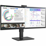 LG Ultrawide 34BQ77QC-B 34" Class Webcam WQHD Curved Screen LCD Monitor - 21:9 - Textured Black