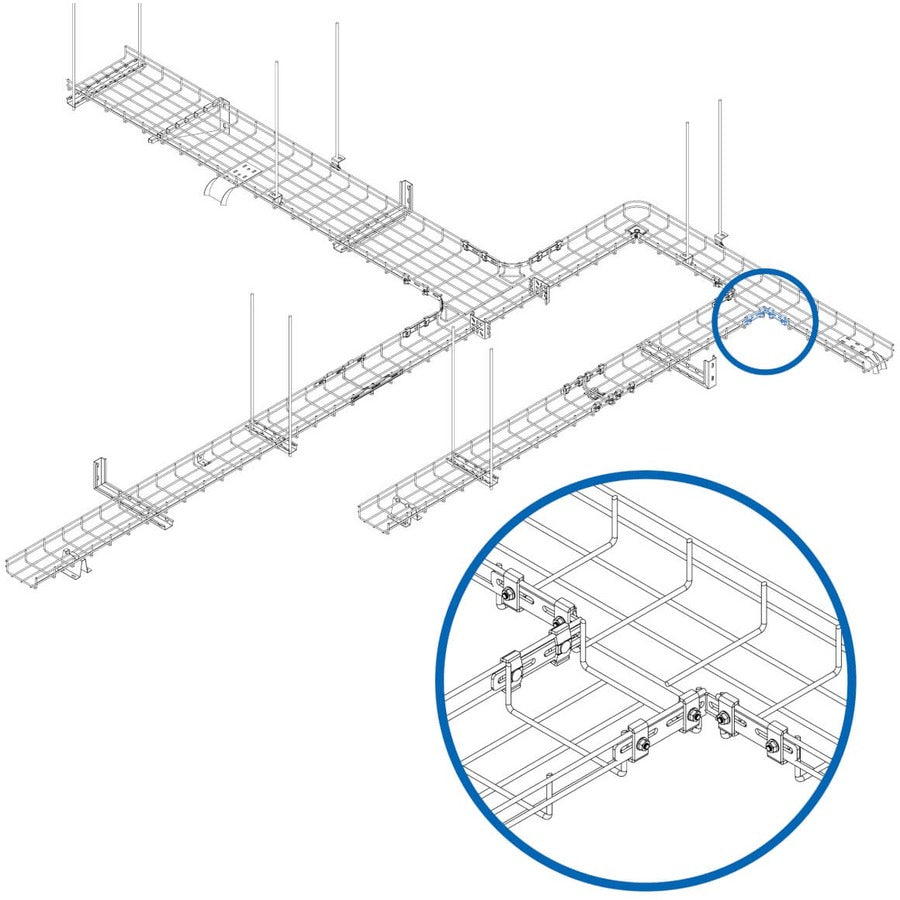 Tripp Lite by Eaton L Coupler Kit for Wire Mesh Cable Trays - Mounting Coupler for Cable Tray - Black