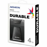 Adata DashDrive Durable HD650 4 TB Portable Hard Drive - External - Black