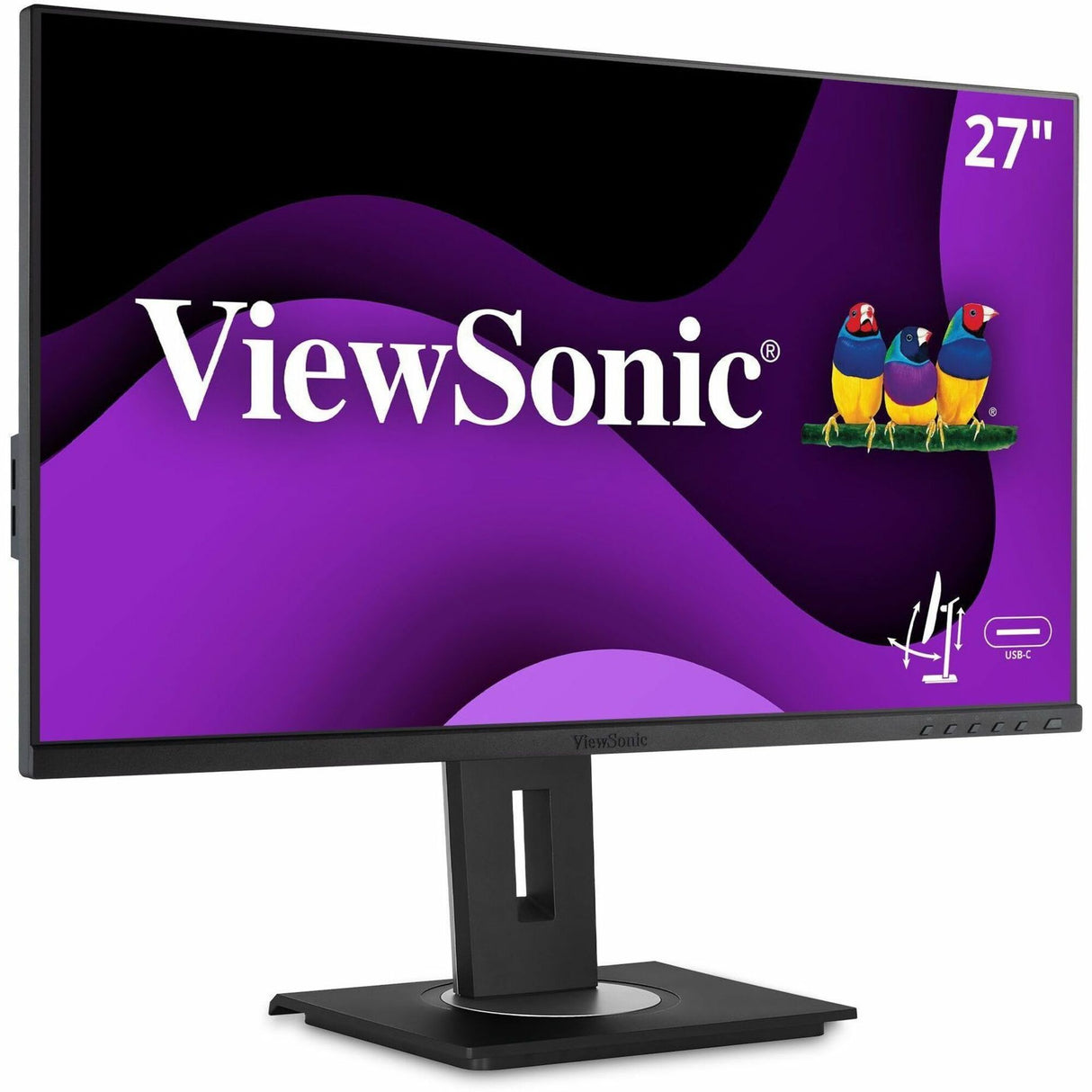 ViewSonic VG2755 27 Inch IPS 1080p Monitor with USB C 3.1, HDMI, DisplayPort, VGA and 40 Degree Tilt Ergonomics for Home and Office