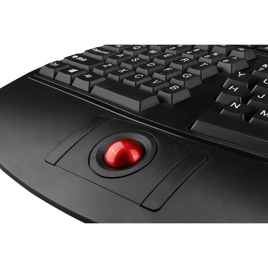 Adesso 2.4 GHz Wireless Ergonomic Trackball Keyboard