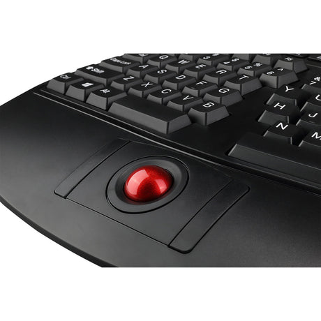 Adesso 2.4 GHz Wireless Ergonomic Trackball Keyboard