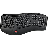 Adesso 2.4 GHz Wireless Ergonomic Trackball Keyboard