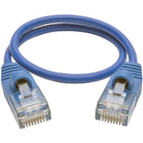 Eaton Tripp Lite Series Cat5e 350 MHz Snagless Molded Slim (UTP) Ethernet Cable (RJ45 M/M) - Blue, 1 ft. (0.31 m)