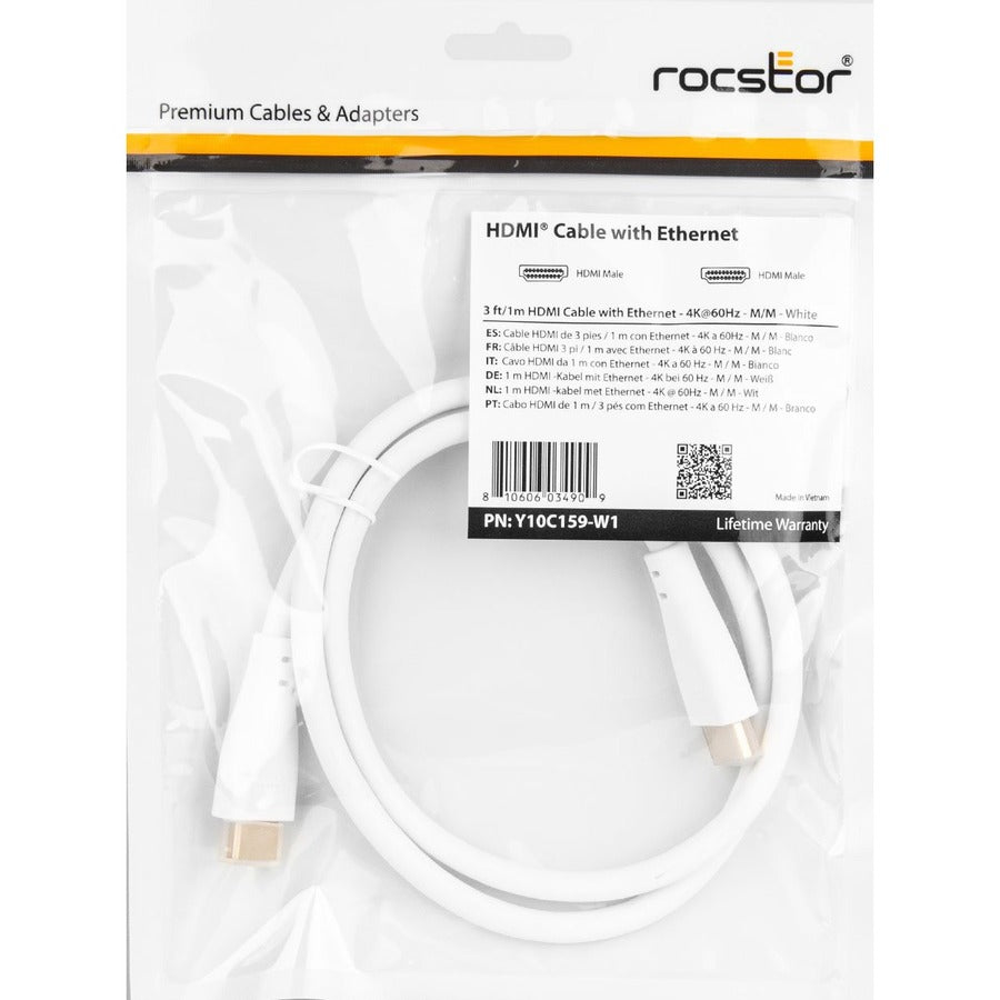 Rocstor Premium HDMI Cable with Ethernet - 4K/60Hz