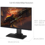 ViewSonic OMNI XG2431 24 Inch 1080p 0.5ms 240Hz Gaming Monitor with AMD FreeSync Premium, Advanced Ergonomics, Eye Care, HDMI and DisplayPort for Esports