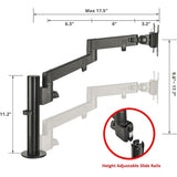 SIIG Single Pole Arm Multi-Angle Replaceable Articulating Monitor Desk Mount - 14" to 30"