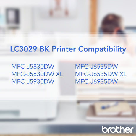 Brother Genuine LC3029BK INKvestment Super High Yield Black Ink Cartridge