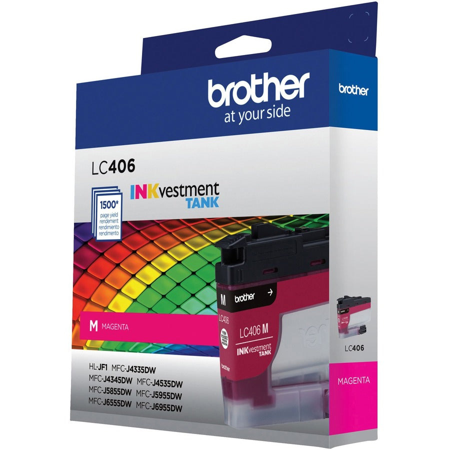 Brother INKvestment LC406M Original Standard Yield Inkjet Ink Cartridge - Single Pack - Magenta - 1 Each