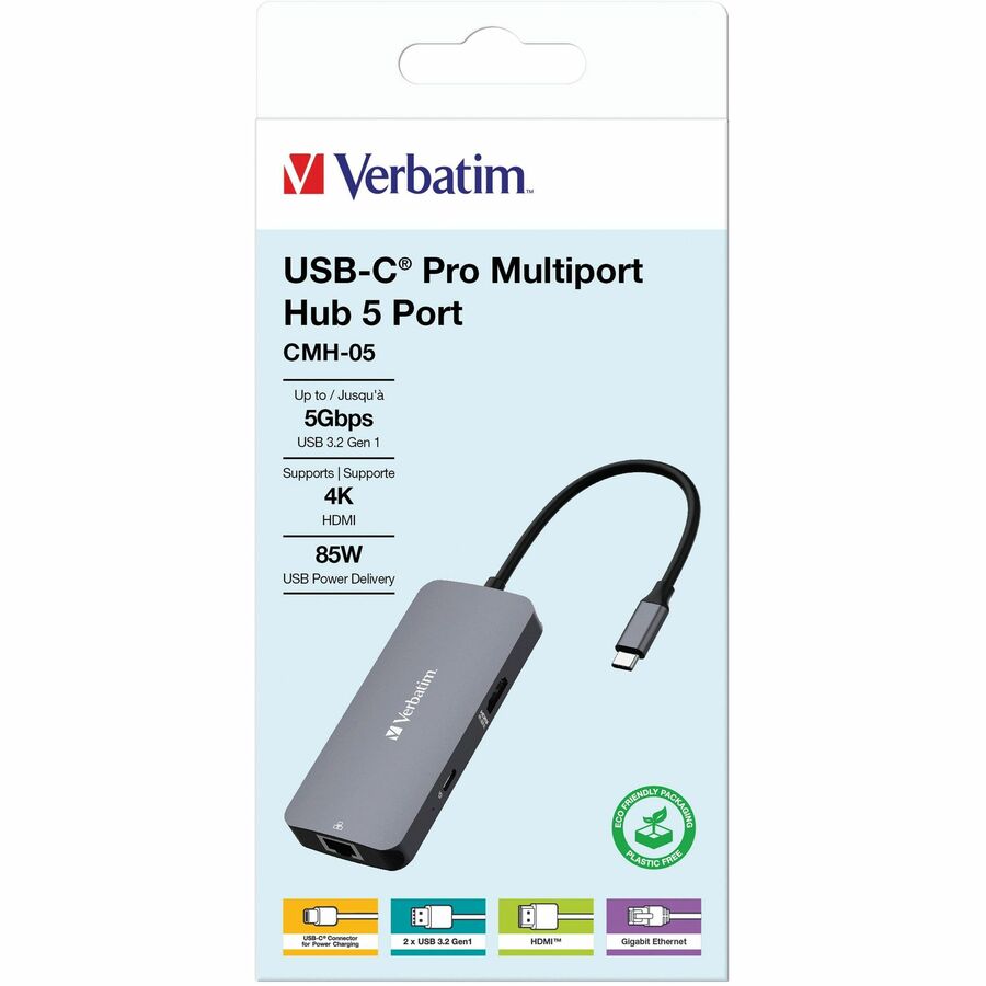 Verbatim USB-C &trade;Pro Multiport Hub CMH 05 - 5 Ports