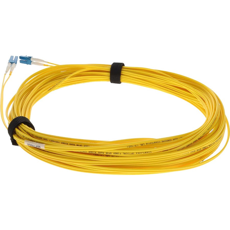 AddOn 13m LC (Male) to LC (Male) Straight Yellow OS2 Duplex OFNR (Riser-Rated) Fiber Patch Cable