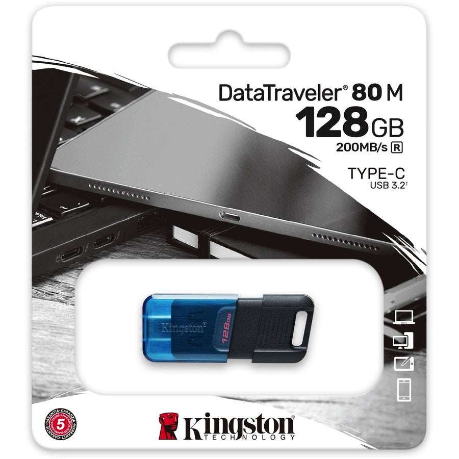 Kingston DataTraveler 80 M 128GB USB 3.2 (Gen 1) Type C Flash Drive