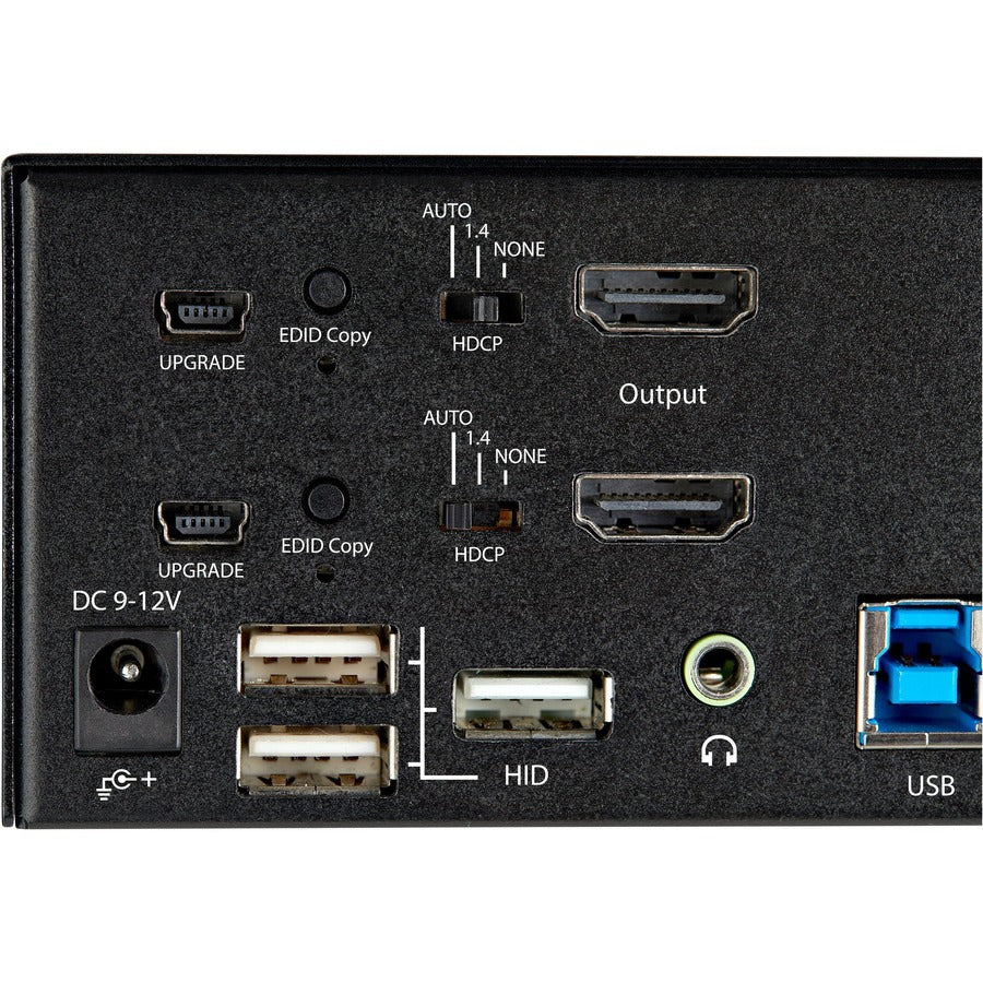 StarTech.com 2 Port Dual Monitor HDMI KVM Switch, 4K 60Hz HDMI 2.0 UHD HDR, 2 Port USB 3.0 Hub, 4x USB HID, Audio, Hotkey Switching, TAA