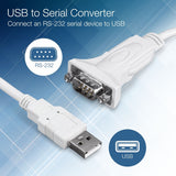 TRENDnet USB to Serial 9-Pin Converter Cable, Connect a RS-232 Serial Device to a USB 2.0 Port, Supports Windows & Mac, USB 1.1, USB 2.0, USB 3.0, 21 Inch Cable Length, Plug & Play, White, TU-S9