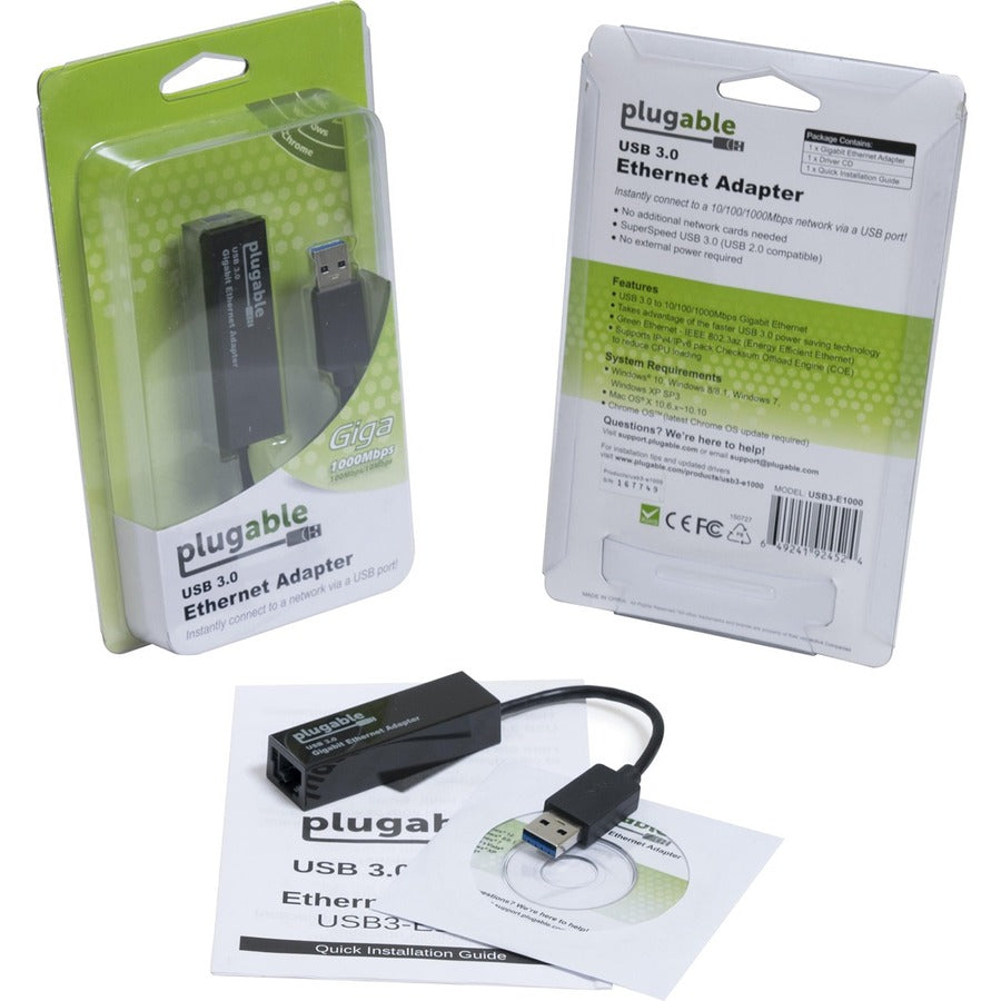 Plugable USB to Ethernet Adapter, USB 3.0 to Gigabit Ethernet