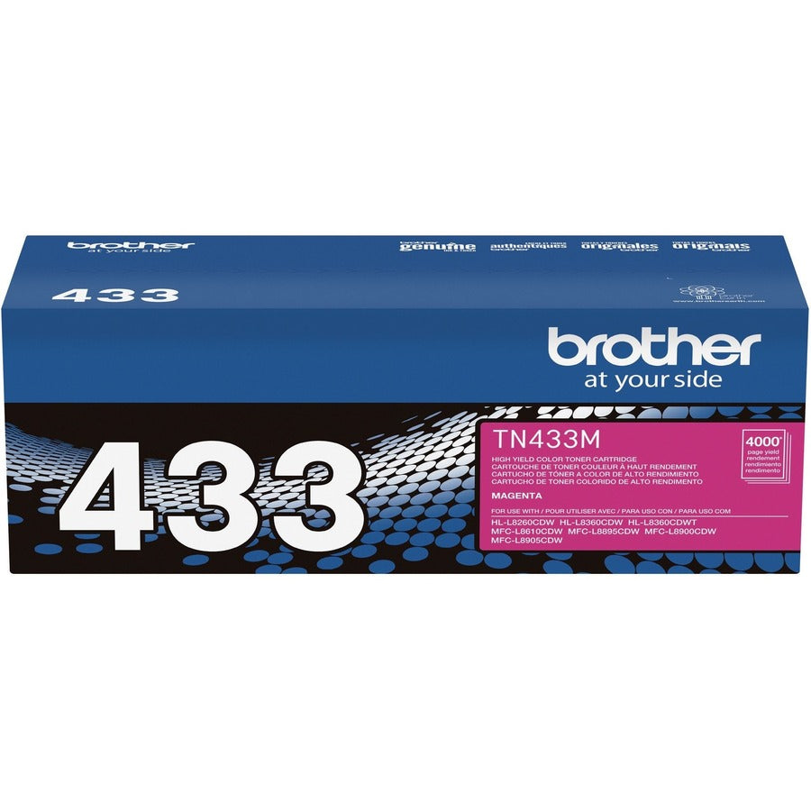 Brother TN433M Original High Yield Laser Toner Cartridge - Magenta - 1 Each