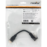 Rocstor Premium 6in High Speed HDMI Port Saver Cable M/F - Ultra HD 4k x 2k HDMI Cable - HDMI - 1 x HDMI Female - 1 x HDMI Male - Black Extension Cable