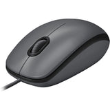 Logitech M100 Wired USB Mouse, 3-Buttons,1000 DPI Optical Tracking, Ambidextrous, Compatible with PC, Mac, Laptop (Gray)