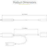 StarTech.com 1ft (30cm) HDMI to DisplayPort Adapter, 4K 60Hz HDR HDMI Source to DP Monitor, USB Bus Powered, HDMI 2.0 to DisplayPort 1.2