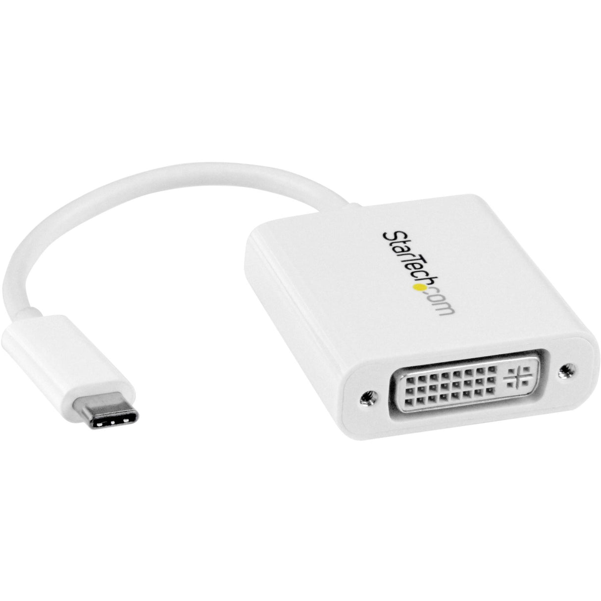 StarTech.com USB C to DVI Adapter - White - Thunderbolt 3 Compatible - 1920x1200 - USB-C to DVI Adapter for USB-C devices such as your 2018 iPad Pro - DVI-I Converter