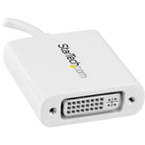 StarTech.com USB C to DVI Adapter - White - Thunderbolt 3 Compatible - 1920x1200 - USB-C to DVI Adapter for USB-C devices such as your 2018 iPad Pro - DVI-I Converter