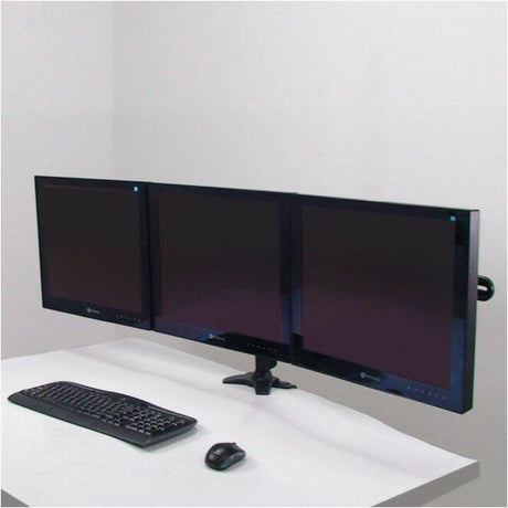 Amer Mounts Clamp Based Triple Monitor Mount for three 15"-24" LCD/LED Flat Panel Screens