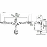 Amer Mounts Clamp Based Triple Monitor Mount for three 15"-24" LCD/LED Flat Panel Screens