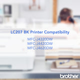 Brother Genuine LC207BK Super High Yield Black Ink Cartridge