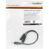 Rocstor Premium Slim Stereo Splitter Cable - 3.5mm Male to 2x 3.5mm Female - 1 x Mini-phone Male Stereo Audio - 2 x Mini-phone Female Stereo Audio - Nickel-plated Connectors - Black Cable 3.5mm TO 2x3.5mm M/F