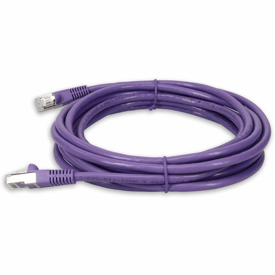 AddOn 18ft RJ-45 (Male) to RJ-45 (Male) Purple Cat6 Straight Shielded Twisted Pair PVC Copper Patch Cable