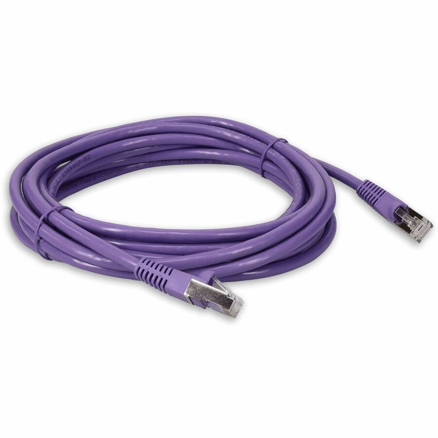 AddOn 18ft RJ-45 (Male) to RJ-45 (Male) Purple Cat6 Straight Shielded Twisted Pair PVC Copper Patch Cable