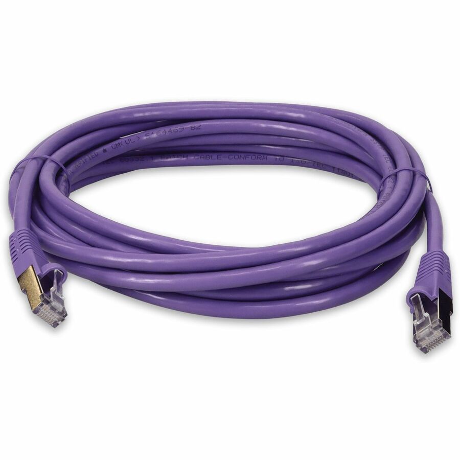 AddOn 18ft RJ-45 (Male) to RJ-45 (Male) Purple Cat6 Straight Shielded Twisted Pair PVC Copper Patch Cable