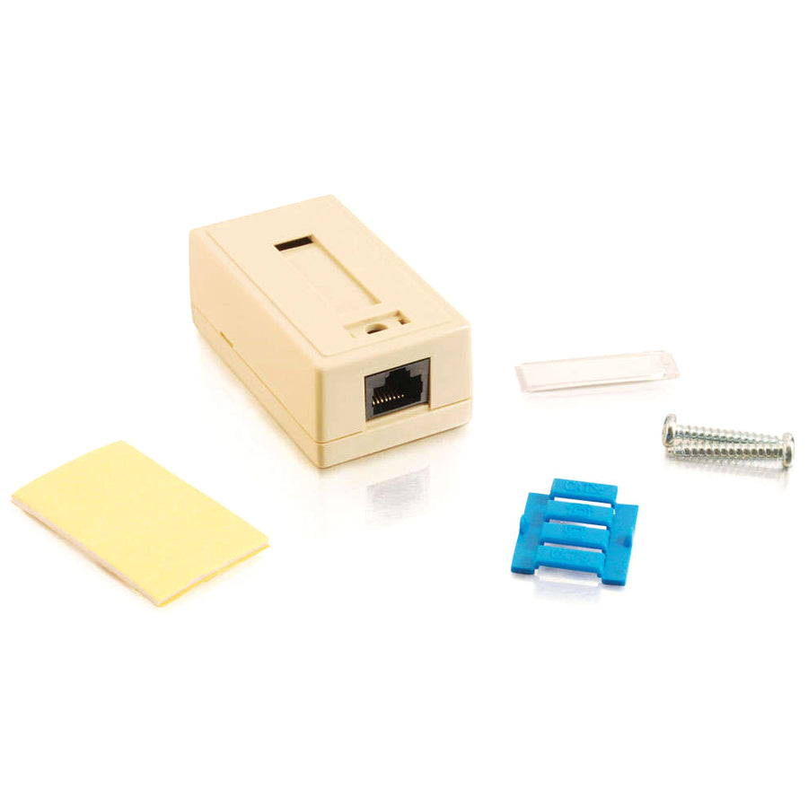 C2G 1-Port Cat5E Surface Mount Box - White