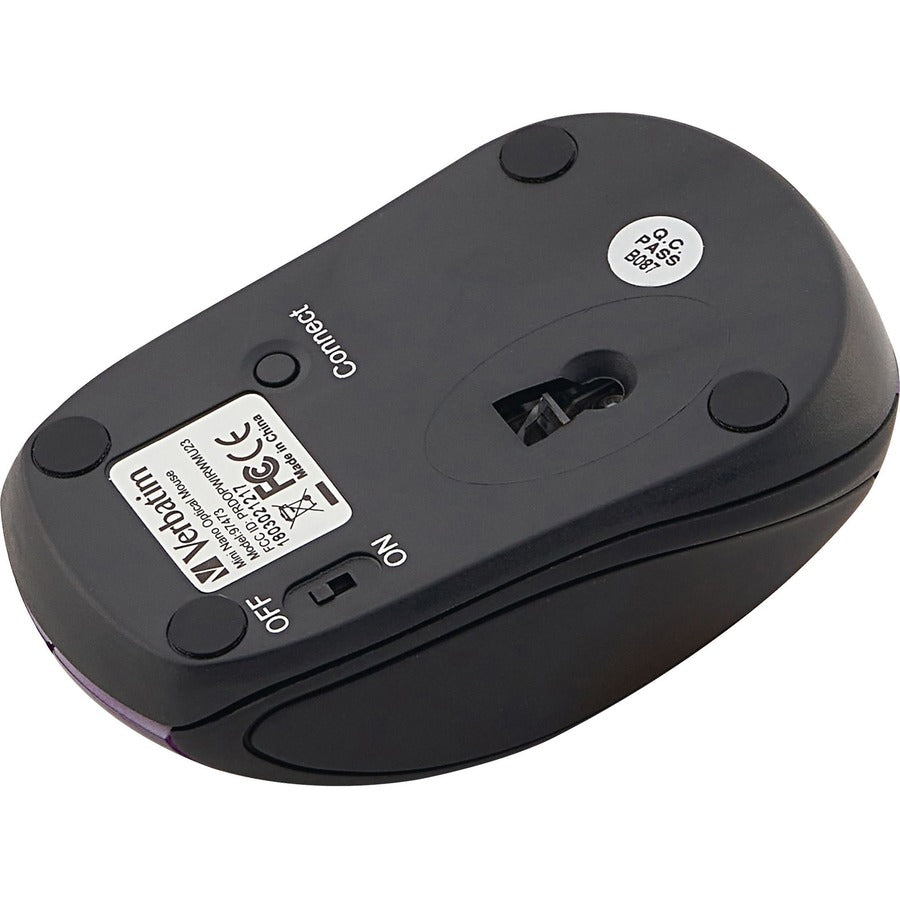 Verbatim Wireless Mini Travel Optical Mouse - Purple